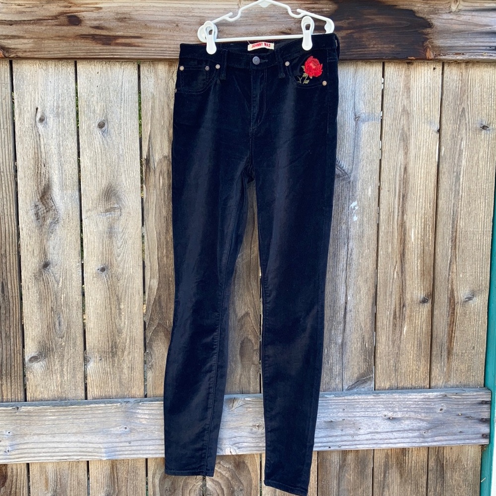Black velvet Johnny Was skinny jean